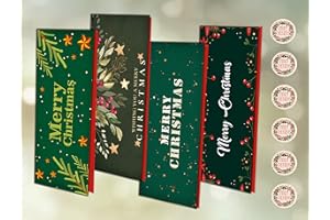 Giftinghouse Christmas Money Wallet and Envelopes for Cash Gifts 4/12/24 pcs – Xmas Greeting Cards Multipack - Elegant luxury, eco-friendly for family, friends (4 Cards Pack)