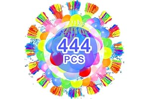STFYUG 444 Stück Wasserbomben Selbstschließend，Bunt Wasserballons mit 4 Wasserhahn Anschluss，Wasserballons Wasserbomben,60 Sekunden Schnellfüller, Ohne Manuelles Verknoten(444-B2X)