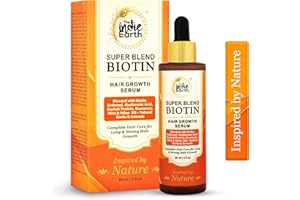 The Indie Earth Biotin Hair Serum Formulated With Biotin, Hyaluronic Acid, Baobab Protein, Rosemary, Mint & Other 22+ Natural Herbs & Extracts 60 mL