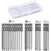 Linhon Screwdriver Bit Set Long, Torx Bit Set Magnetic T6-T40, Hex, PH2, Slotted Bit Set 1/4 Inch Hex, 100 mm Extra Long, S2 