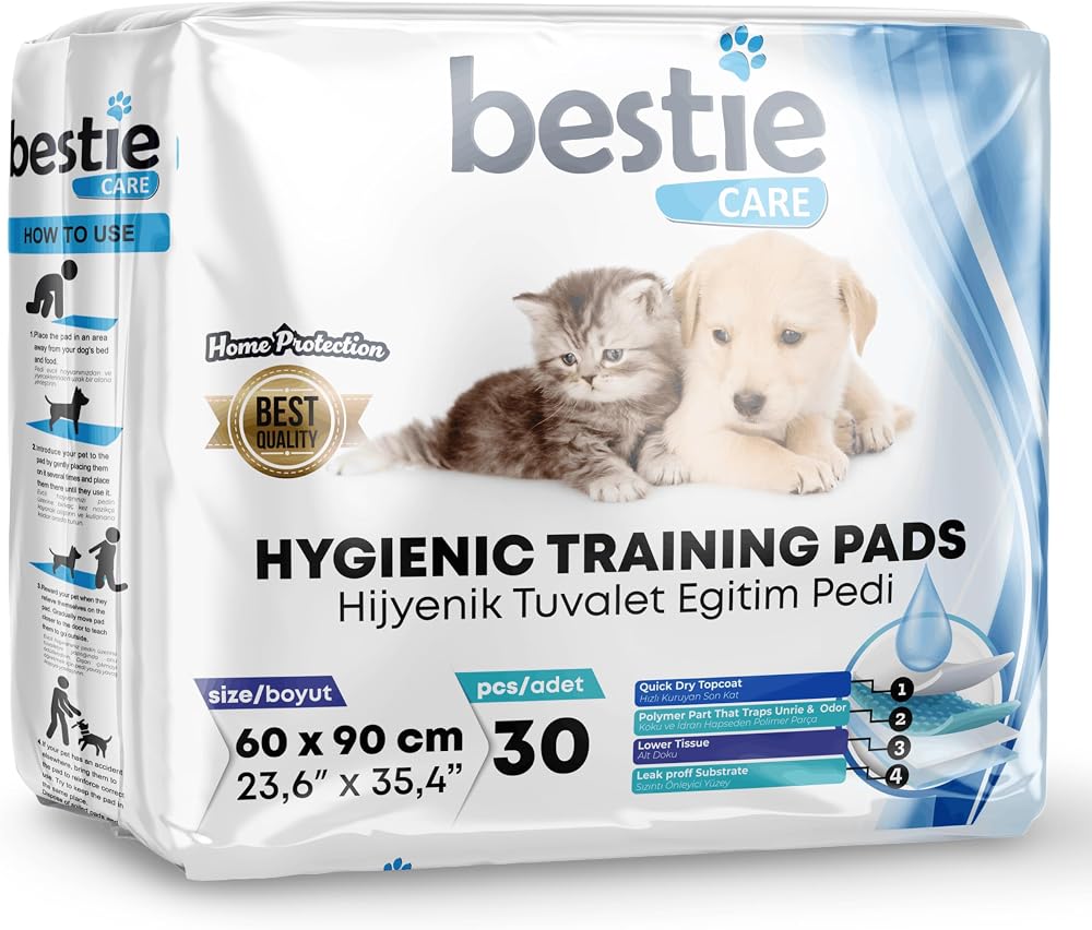 Bestie Care 60x90 Cm Kedi Köpek Çiş Pedi 30'lu - Yatak Koruyucu Örtü - Serme Bezi