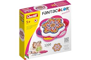 Quercetti Fantacolor Mandala Daisy Mosaik Bastelset Kinder 5+ Jahre Mosaiksteine zum Basteln Kreatives Spielzeug Einhorn Bastelset Alternative Montessori Lernspiel Mosaiksteine