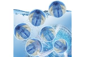 Annauiy 6 Bolas Grandes de 55mm para la Lavadora,Quitapelos de Animales,Lavadora,Reutilizables,Elimina el Pelo de Animales,Pelusa y Pelusa,Atrapa el Pelo para Secadora (Azul)