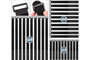 FRUITLET Fascette Riutilizzabili, 10 pezzi da 15 cm, 25 cm e 40 cm, larghezza 20 mm, Regolabili Fascette Velcr Resistenti con Nylon, Fascette Cavi Hook e Loop Cavi Cinghia (Nero)