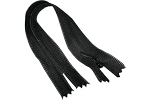 AERZETIX - C60358 - Lot de 10 Fermetures éclair invisibles 18 cm non-séparables - fermeture à glissière crémaillère - couleur noir - maroquinerie jean pantalon robe jupe curseur couture vêtement