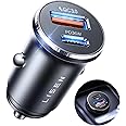 LISEN USB C Car Charger Adapter Fast Charge 54W [All Metal&Smallest] Car Charger Adapter Fast Charging Dual Port Car Phone Charger for iPhone 15 Pro Max 14 13 Samsung Galaxy S23/22 iPad Pro
