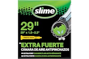 Slime 30073 Cámara de Aire para Bicicleta, Antipinchazos, con Sellante Slime, Sellado Autónomo, Prevenir y Reparar, Válvula Presta, 29' x 1.5-2.3'