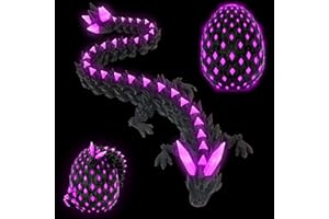 JONRRYIN Huevo de Dragón Impreso en 3D, Huevo Dragón Fluorescente, Articulaciones Flexibles Articulado, Decoración del Hogar, Juguete de Escritorio para Navidad Easter Cumpleaños