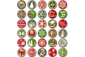 MORCART Lot de 30 aimants de réfrigérateur de Noël pour tableau magnétique, réfrigérateur, tableau blanc, cuisine, salle de classe, bureau, cabine, cadeaux décoratifs amusants pour adultes et enfants