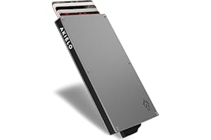 AKIELO Porte Cartes RFID Blocage avec Coffret Cadeau – Portefeuille Homme Minimaliste – Protection Carte Bancaire sans Contact (Collection Alpha)