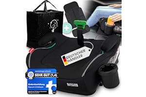 DAECOM Childream® Set, Sitzerhöhung Auto Kinder Isofix [ i-Size Norm ECE R129] mit Gurtpolster, Becherhalter, Kindersitzunterlage, Kindersitz für alle Automodelle Kindersitzerhöhung 15-36kg 125-150 cm