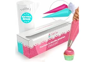 CukkiCakes 100 Poches à Douilles Jetables Professionnels (Tailles : 30, 47 our 53cm) - 100% Recyclables - Très Épais (0.08mm)