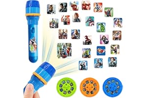 CRUNIER Torcia Proiettore per Bambini,con 24 Immagini Diverse,Torcia per Proiettore,Torcia Proiettore Bambini,Proiettore di Diapositiva,Storia Della Buona Notte per Bambini e Bambine (Blu)