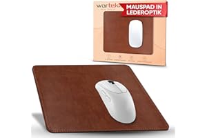 wortek Alfombrilla de ratón pequeña – Elegante Aspecto de Piel – Alfombrilla de ratón de Oficina Diseño de Piel sintética – 24 x 20 cm - Alfombrilla de ratón para Juegos