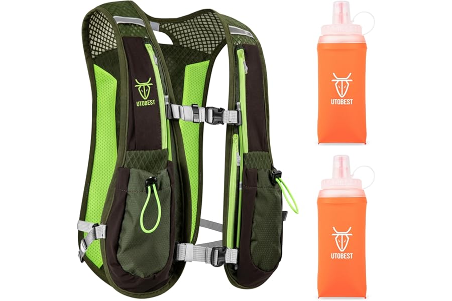 UTOBEST Running Vest, Running Backpacks 5L for Men & Women, Lightweight Adjustable Hydration Pack for Marathon, Running, Hiking
