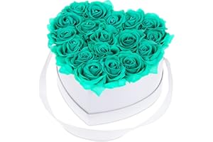 ‎RELAXDAYS Relaxdays Heart Roses Box, 18 Roses, White Flower Box, 10-Year Shelf Life, Gift Idea, Decorative Flower Box, Different Colours
