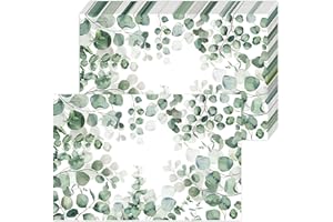 Tarklanda Juego de 50 manteles Individuales de Papel de eucalipto, Hojas Verde manteles Individuales Desechables de Papel 40 x 28 cm, decoración para Festival, Granja, Fiesta, Cocina