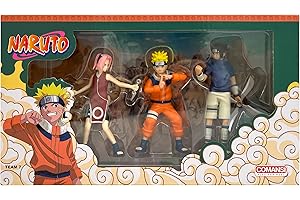 Comansi Naruto Set mit 3 Nicht beweglichen Figuren, Sasuke und Sakura, 10 cm