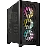 Corsair Case Mid-Tower iCUE 4000D RGB AIRFLOW, 3 Ventole AF120 RGB ELITE - Controller iCUE Lighting Node PRO - Design Con Flu