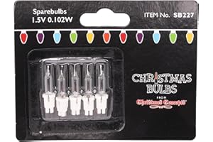 Christmas Concepts 5 Clear Push in Spare Replacement Bulbs 1.5v 0.068a (SB227) (CC)