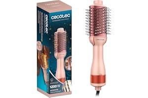 Cecotec Cepillo de Aire Voluminizador CeramicCare Single Peach. 1200W, Desenreda, Seca, Da Volumen, Alisa y Ondula, Revestimiento Cerámico con Queratina y Aceite de Argán, 3 Modos