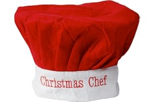 ROBELLI Adult Novelty Christmas Red Felt Chefs Hat