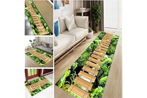 LANBENT Alfombra Pasillo, Mudo Alfombras Antideslizante con Pila 0,6 CM de Espesor, Piso Estera para Puerta Pasillera Cocina Entrada Escalera, Lavable, Cortable