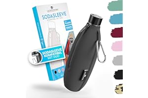 LICHTENWERK® Funda premium compatible con botella de plástico SodaStream Duo, extra de refrigeración, funda de neopreno para botellas de plástico, accesorio ideal para viajes