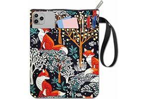 CRASPIRE Custodia Protettiva per Libri Fox Forest con Cerniera Impermeabile in Tela per Amanti dei Libri Copertina Morbida Copertina Rigida Quaderno Diario della Bibbia Libri di Testo Libri Tascabili