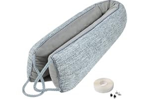 fowong Boudin de Porte Isolant, Bas de Porte Anti Froid, Préserver la Chaleur, 107 X 10 cm, Couvrir Lumière, Coupe Vent, Isolation Froid et Phonique, Livré avec Ruban Autocollant - Gris