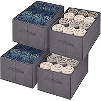 Lot De 4 Boîtes De Rangement Pliables En Tissu De Qualité Supérieure Pour Vêtements, Chemises