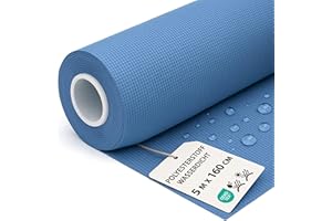 AMAZINGGIRL Tessuto impermeabile al metro 5M x 160 cm - Stoffa resistente all'acqua per esterni ideale per tende cuscini coperture mobili da giardino e progetti di cucito Cielo Blu certificazione Oeko-Tex