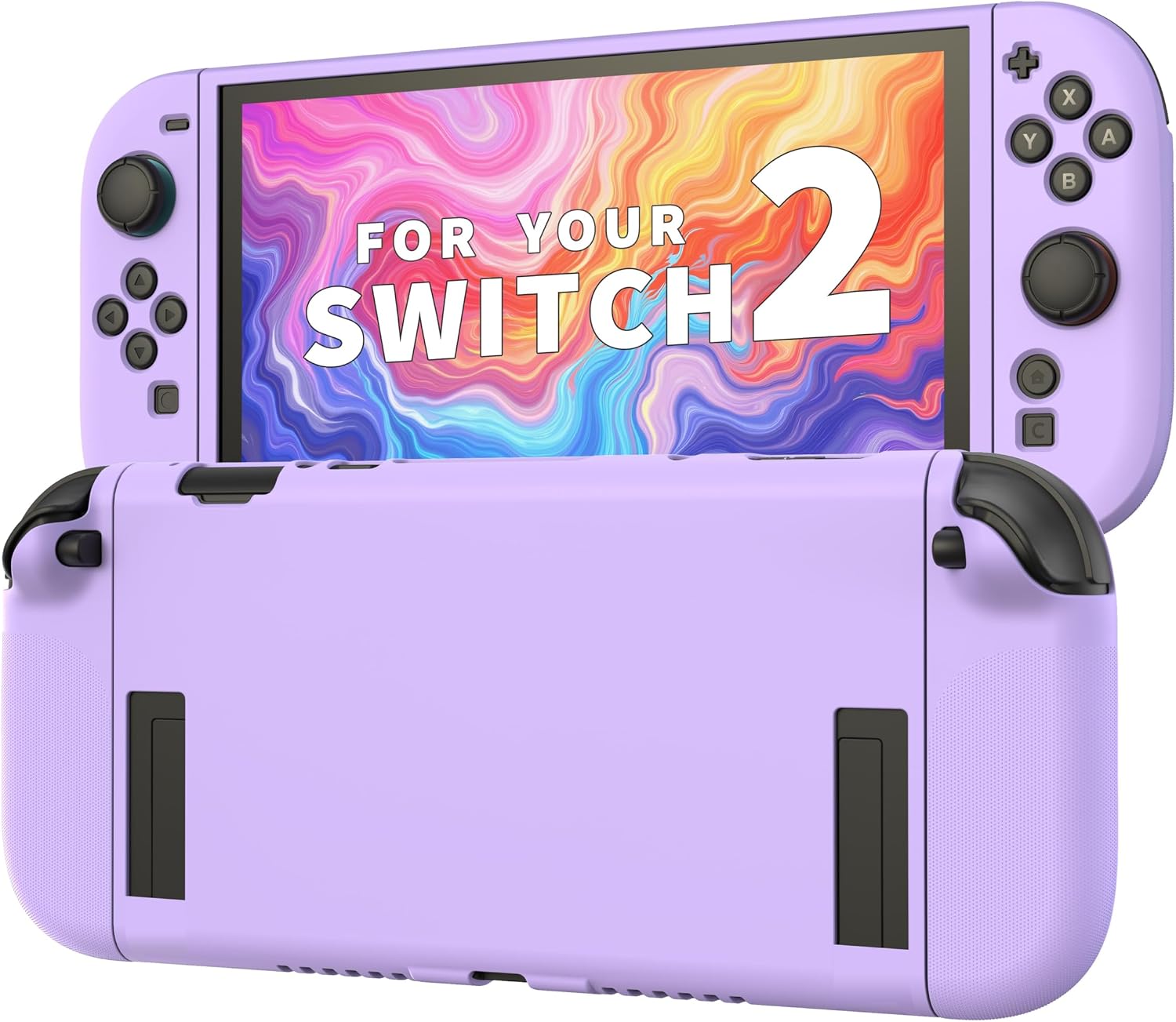 JEMDO Carcasa Protectora para Nintendo Switch 2 – Funda Morada Mate con Agarre Texturizado, Carcasa TPU antichoques con Asas Antideslizantes, diseño ergonómico y Delgado, Compatible con Modelo 2025