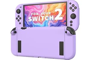 JEMDO Schutzhülle Kompatibel mit Nintendo Switch 2 (2025) – Slim Case aus Stoßfestem TPU mit Anti-Rutsch-Griff, Ergonomisch für Joy-Con, in Lila, Ideal für Alltag & Reisen