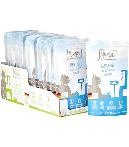 MjAMjAM Premium Natvoer Voor Katten Quetschie Sappige Pure Kip, Pak Van 12 12 X 125 G Graanvrij Met Extra Vlees 750615531