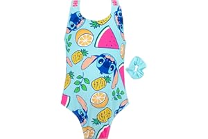 Disney Costume da Bagno Stitch Elastico per Capelli | Costumi Piscina Bambina | Costume Intero Ragazza | Costumi da Bagno Stitch Ufficiale | da 4 a 13 Anni