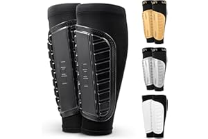 LION SPORTSWEAR Football Sleeve Style Shin Pads/Guards - Flexible Comfort & Protection - For Kids & Adults