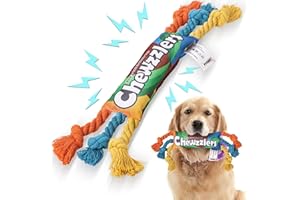VORHOT Jouet pour Chien Couineur en Polyester, Tir à la Corde Jeux pour Chien avec 6 Pattes de Corde Épaisses, Jeu Chien pour Mâcher, Jouet Interactif Cien pour Gros Petite Chiot, 36cm