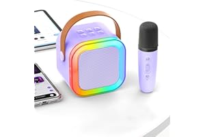 SINGINGMATE Karaoke Machine Kids: Gift for Girls Boys Kids Birthday Present - Mini Karaoke Machine with Karaoke Microphone - Toys for 3 4 5 6 7 8 9 10 11 12 Years Old Children - Portable Speaker [ Purple 1 Mic ]