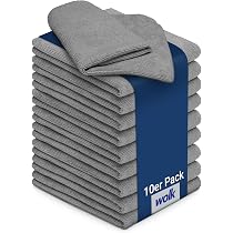 Produktbild von Wolk Mikrofasertücher 10 Stück – 40x40 Cm, Schwarz, Polyester/Polyamid, Für Haushalt, Auto, Küche