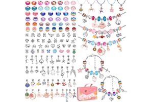 AUHOU 134 Stück Charm Armband Making Kit Geschenke für Mädchen Charm Armband Kit DIY für Mädchen, DIY Armband Art Schmuck Bastelset Teenager 6-12 Jahre Geburtstags-Geschenk