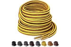 Yusimu Lacets Ronds pour Chaussures de Travail, Sport, Randonnée et Bottes - Renforcés 4,5 mm