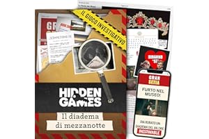 Hidden Games Luogo del Reato - Il diadema di Mezzanotte - Italiano - Gioco investigativo, tipo Escape Room da tavolo, giochi nascosti, risolvi un caso, detective gioco, caso da risolvere