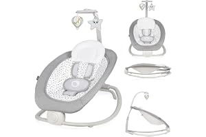 LIONELO Pascal Elektrisk Babysitter Babygunga med Vibrationer & Melodier | Justerbart Ryggstöd, Avtagbar Lekbåge med Leksaker, Tvättbar Klädsel, 5-Punktssele, Vikbar – för Nyfödda upp till 9 kg