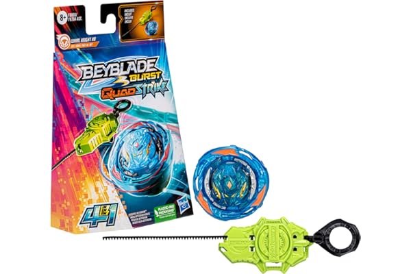Beyblade Burst QuadStrike, Starter Pack avec toupie de compétition Whirl Knight K8 et Lanceur
