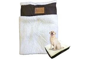 Ellie-Bo Large Dog Bed Cover for 36-inch Dog Cage/Crate - Brown Faux Suede/Sheepskin