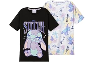 Disney Camiseta Stitch Niña | Camiseta Manga Corta Niña Paquete De 2