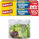 Koroplast K&uuml;&ccedil;&uuml;k Boy Buzdolabı Poşeti Dev Ekonomi 160&rsquo;lı, Yeni Ekonomik Buzdolabı Poşeti K&uuml;&ccedil;&uuml;k Boy 20x30 cm, BPA İ&ccedil;ermez, Sızd