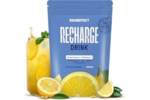 ‎BRAINEFFECT BRAINEFFECT RECHARGE - Premium Hydratationsmischung [360g] - Elektrolyte Ohne Zucker (Mit Stevia) + EAA & BCAA Pulver - Isotonisches Getränkepulver mit Aminosäuren - Zitronen Geschmack