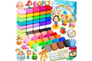 ‎BRIDOKIT Bridokit Modelliermasse Lufttrocknend, 60 Packungen Lufttrocknender Knete für Kinder mit Extra Weißer Magische Knete, Knetpresse, Modellierwerkzeugen, Anleitungsheft, DIY Kreativ-Set Knete für Kinder
